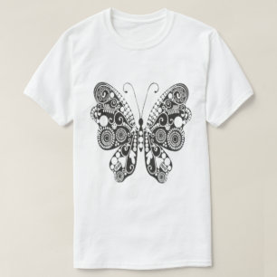 Camiseta Artística de Mariposa al Estilo Libro de