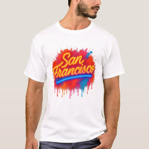 Camiseta artística de San Francisco Neon Splash St