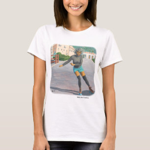 Camiseta artística de una mujer extranjera que pat