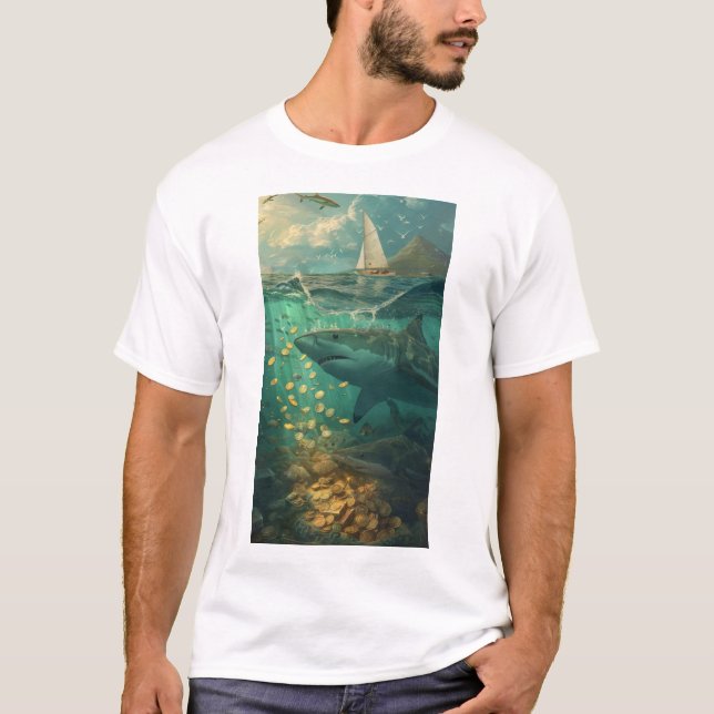Camiseta artística de velero tranquila (Anverso)