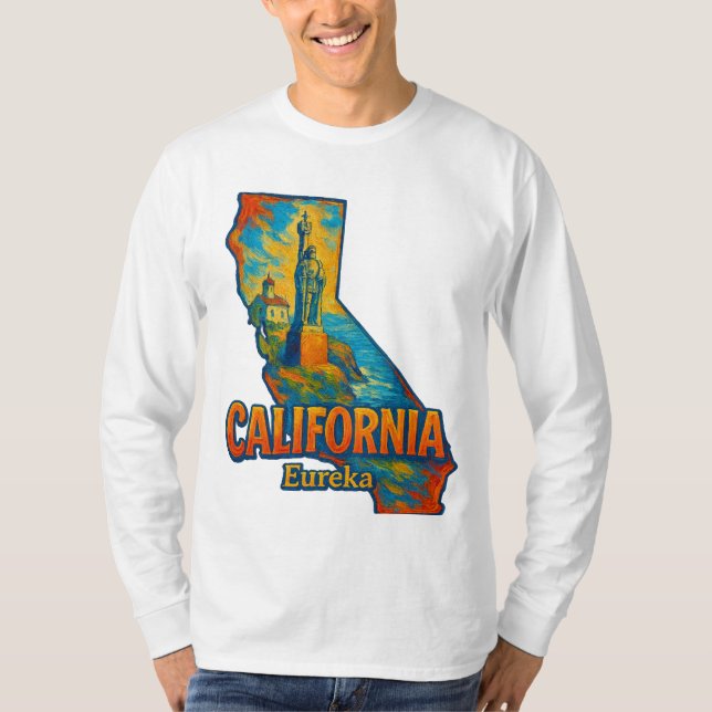 Camiseta artística del estado de California - pint (Anverso)