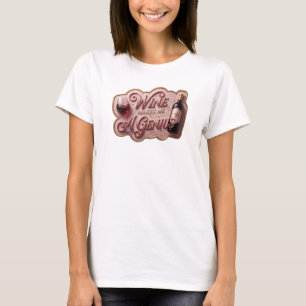 Camiseta Artística Dorada EL VINO ME HACE UN GENIO