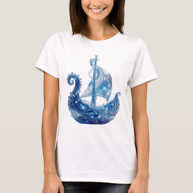 Camiseta Artística ICE CRYSTAL SHIP de Plata (Anverso)