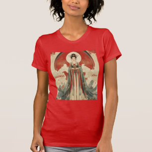 Camiseta artística mitológica de la diosa china Nu