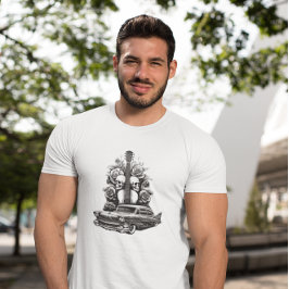 Camiseta artística para Rosas y motociclistas