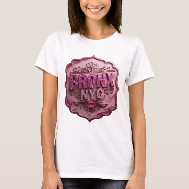 Camiseta Artística Rosa BRONX NYC Statement (Anverso)