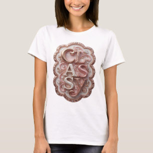 Camiseta artística rosa con cita CLÁSICA