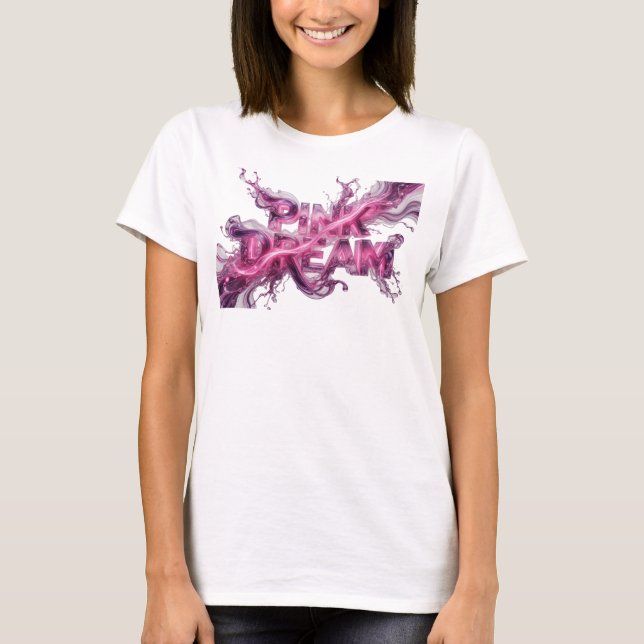 Camiseta Artística Rosa PINK DREAM Statement (Anverso)
