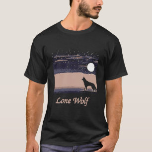 Camiseta artística Wolf y Moon Pixel