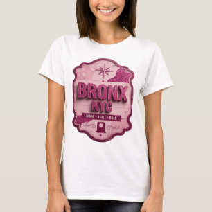 Camiseta Artístico Rosa BRONX NYC NACIDO CONSTRUIDO AUDZ