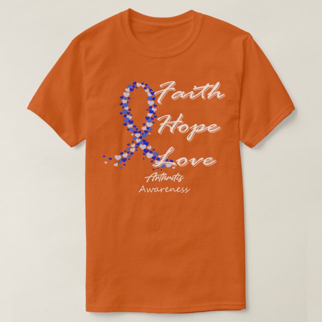 Camiseta Artritis Conciencia Fe Esperanza Amor En Esta Fami (Diseño del anverso)