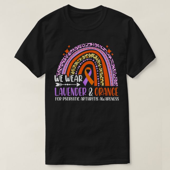 Camiseta Artritis psoriásica A del arcoiris Naranja de Lava (Diseño del anverso)