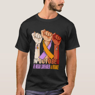 Camiseta Artritis Psoriásica De La Mano En Lavanda Naranja 