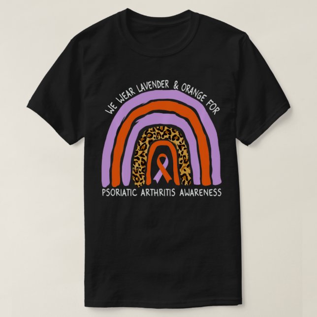 Camiseta Artritis psoriásica del arcoiris Naranja (Diseño del anverso)