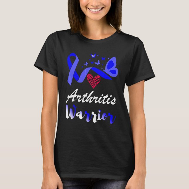 Camiseta Artritis Warris Butterfly Blue Ribbon Support (Anverso)