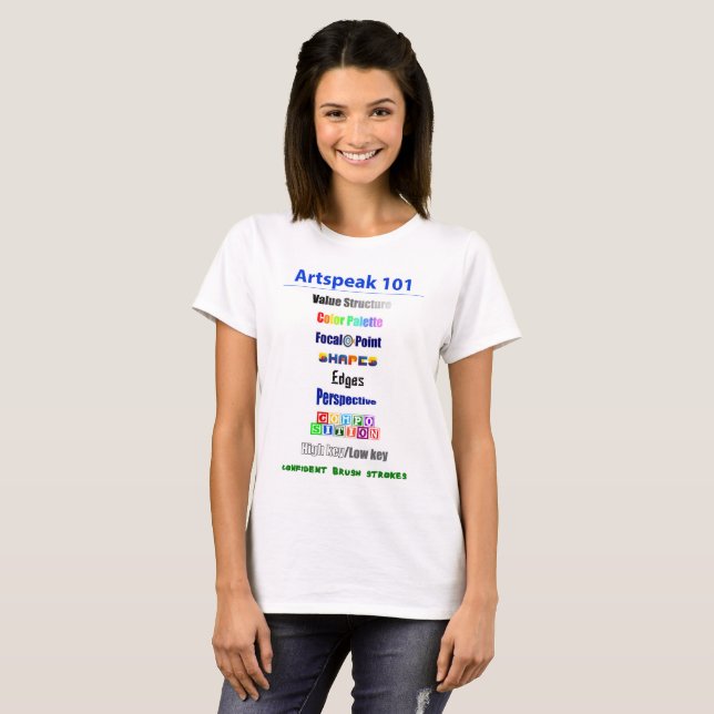 Camiseta Artspeak 101 para las mujeres (Anverso completo)