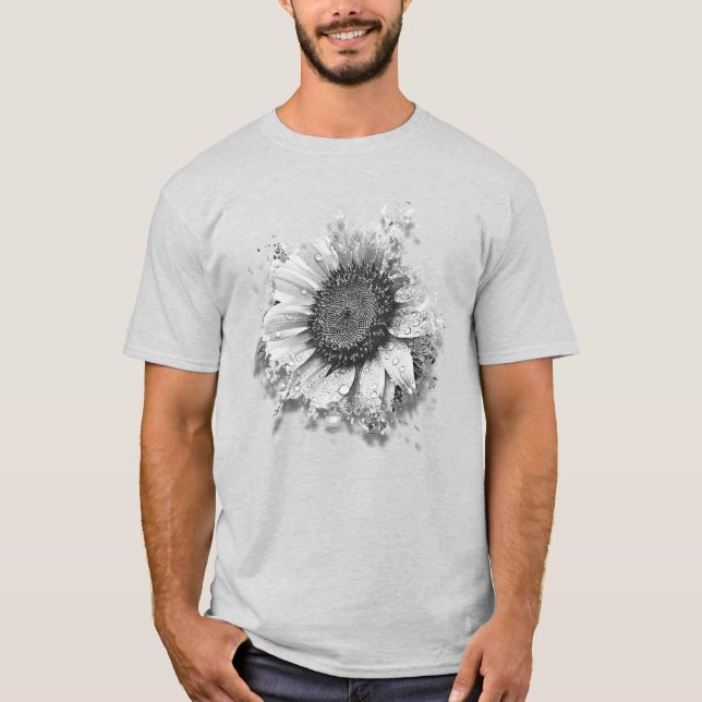 Camiseta Artsy B&W Sunflower (Anverso)