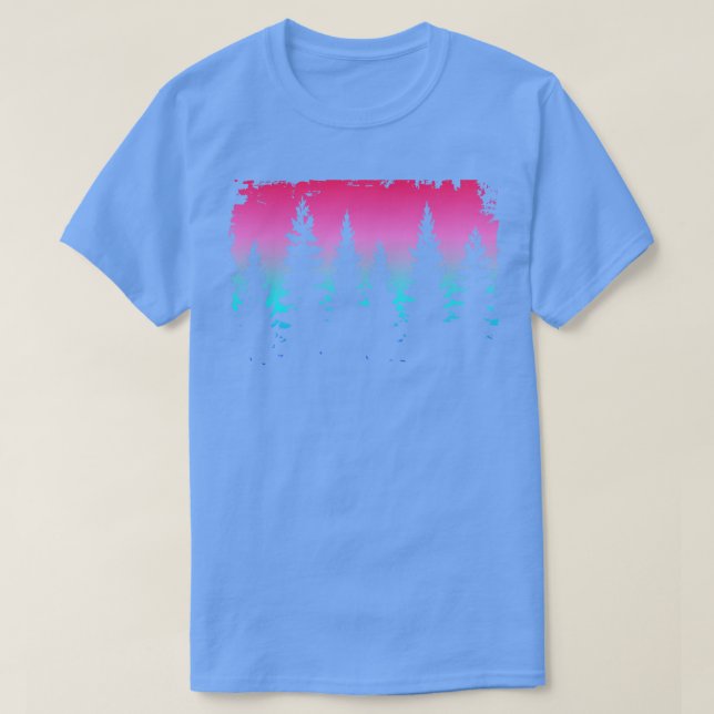 Camiseta Artsy Pine Forest Silhouette (Diseño del anverso)