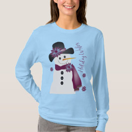 Camiseta Artsy Snowman Con Pluma