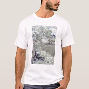 Camiseta Arturo Rackham  Izaak Walton que descansa contra