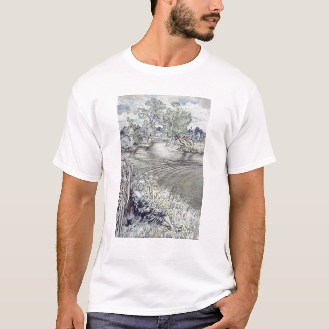 Camiseta Arturo Rackham |Izaak Walton que descansa contra (Anverso)