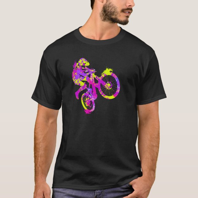 Camiseta Arty Mountain Biking Downhill Bicicleta Cyclist (Anverso)