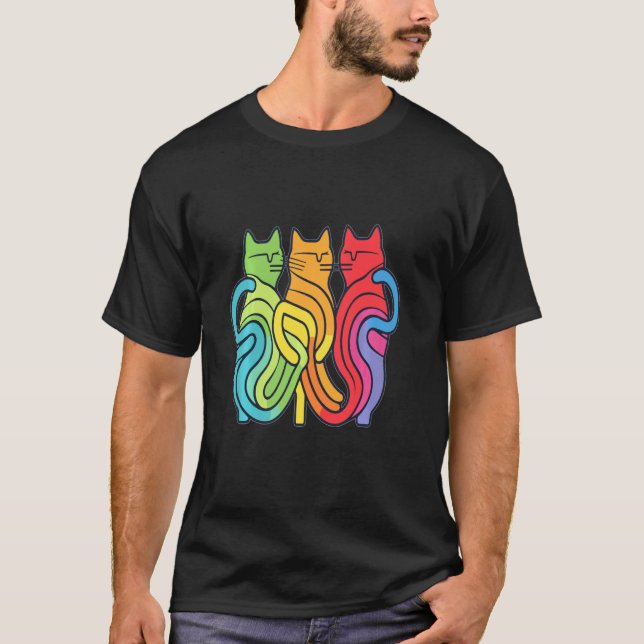 Camiseta Arty Rompecabezas Arcoíris Gato Fiesta (Anverso)