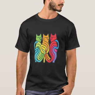 Camiseta Arty Rompecabezas Arcoíris Gato Fiesta