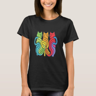 Camiseta Arty Rompecabezas Arcoíris Gato Rave
