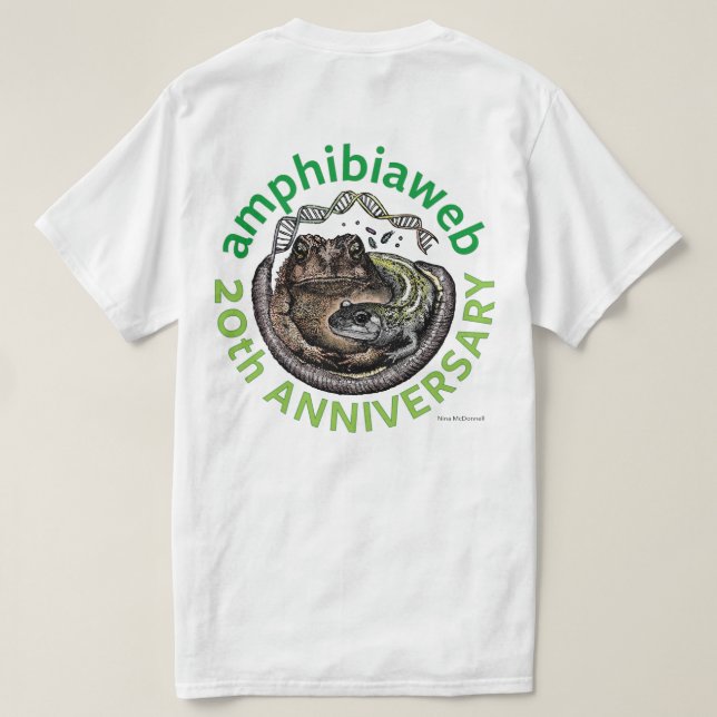 Camiseta #ArtYourAmphibian2020 - Nina McDonnell (Reverso del diseño)