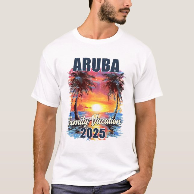 Camiseta Aruba 2025 - Coincidencia de viaje de verano Sh (Anverso)