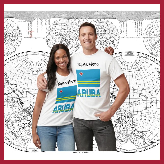 Camiseta Aruba and Aruban Flag Personalized Men's  (Subido por el creador)