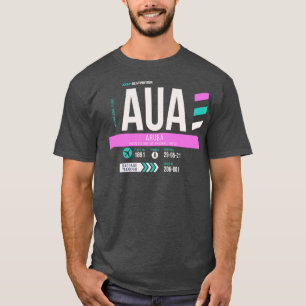 Camiseta Aruba AUA Código del aeropuerto Etiqueta de equipa