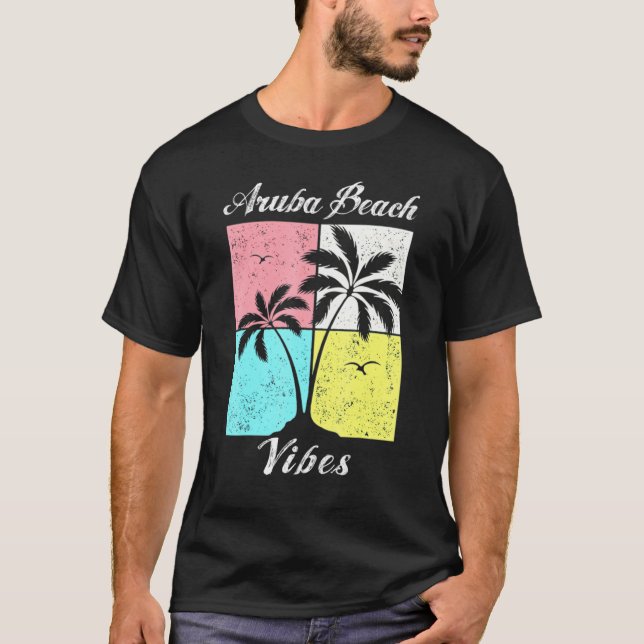 Camiseta Aruba Beach Tropical Vibes Souvenirs de vacaciones (Anverso)