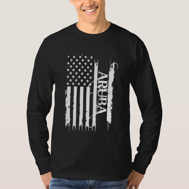Camiseta Aruba Estados Unidos con la bandera de Estados Uni (Anverso)