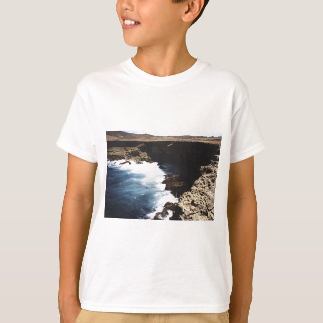 Camiseta Aruba Océano Chocando Contra Las Rocas (Anverso)