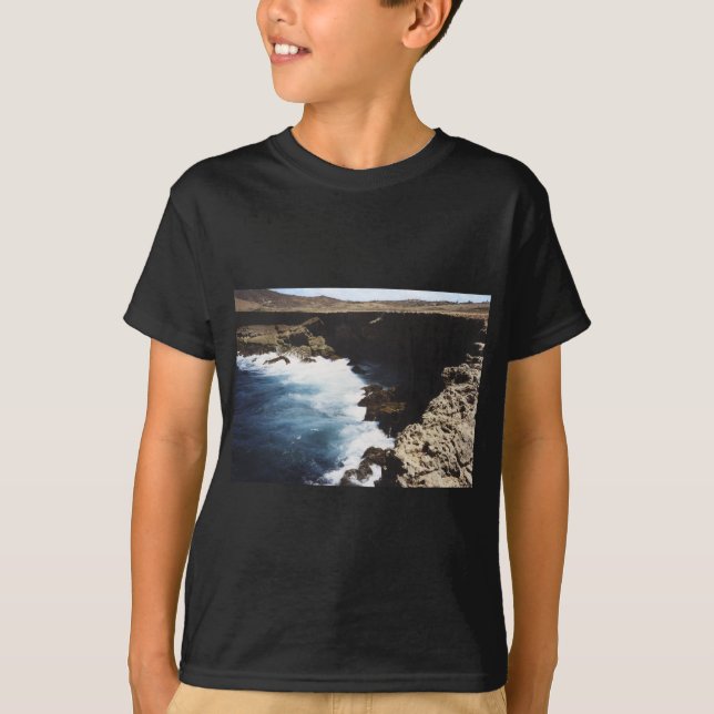 Camiseta Aruba Océano Chocando Contra Las Rocas (Anverso)