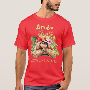 Camiseta Aruba Sloth Like a Boss Vacation Souvenir Regalo