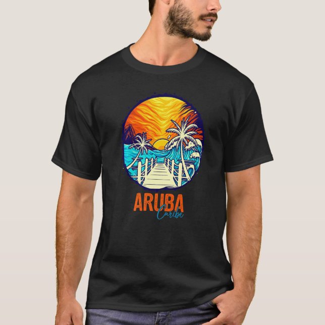 Camiseta Aruba Sunset Matching Vacation Friends Grupo (Anverso)