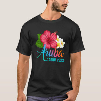 Camiseta Aruba Vacation Caribe Tropical Hibiscus Flowers