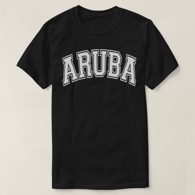 Camiseta Aruba Varsity Style Pink with White Tet (Diseño del anverso)