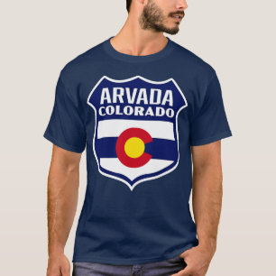 Camiseta Arvada Colorado Bandera Retro Escudo Azul
