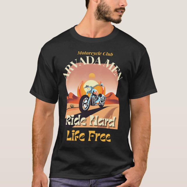 Camiseta Arvada Men Rider Hard, Life Free V 1.2 (Anverso)