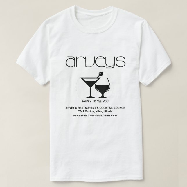 Camiseta Arvey's Restaurant & Cocktail Lounge, Niles, IL (Diseño del anverso)