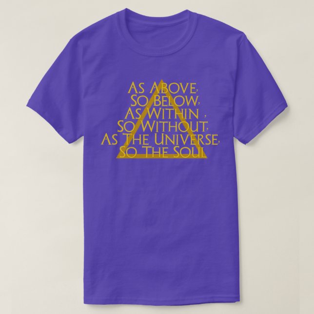 Camiseta As Above And Below Triangle Alchemy Occult Knowled (Diseño del anverso)