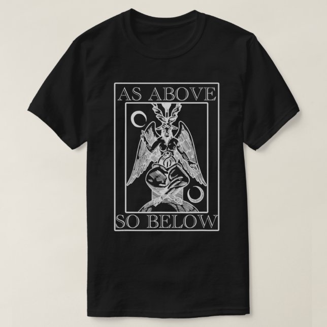 Camiseta As Above So Below Baphomet Occult Satanic Design  (Diseño del anverso)