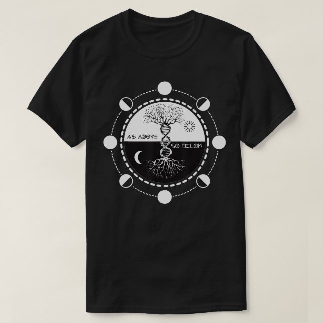 Camiseta As Above so Below, DNA Tree of Life , Magic ,Alche (Diseño del anverso)