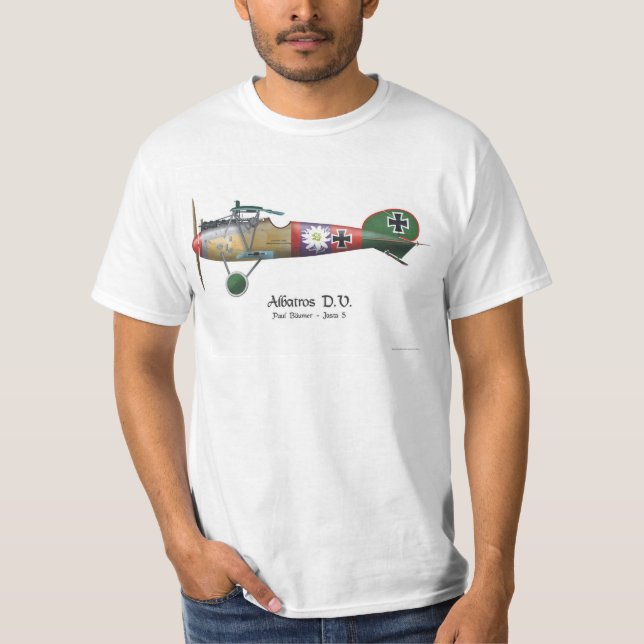 Camiseta As alemán del avión de combate de Albatros D.V. (Anverso)