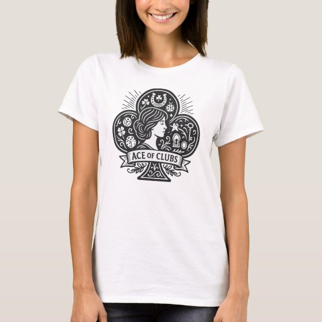 Camiseta As de Clubs — Lady Luck Cameo (Anverso)
