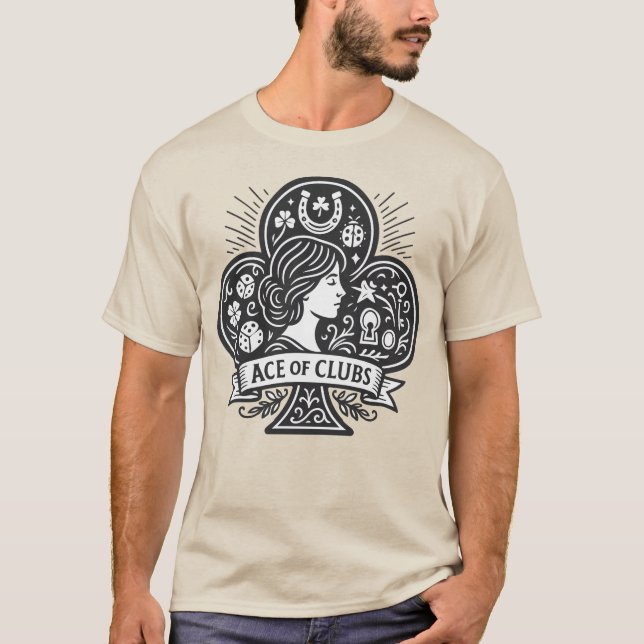 Camiseta As de Clubs — Lady Luck Cameo (Anverso)